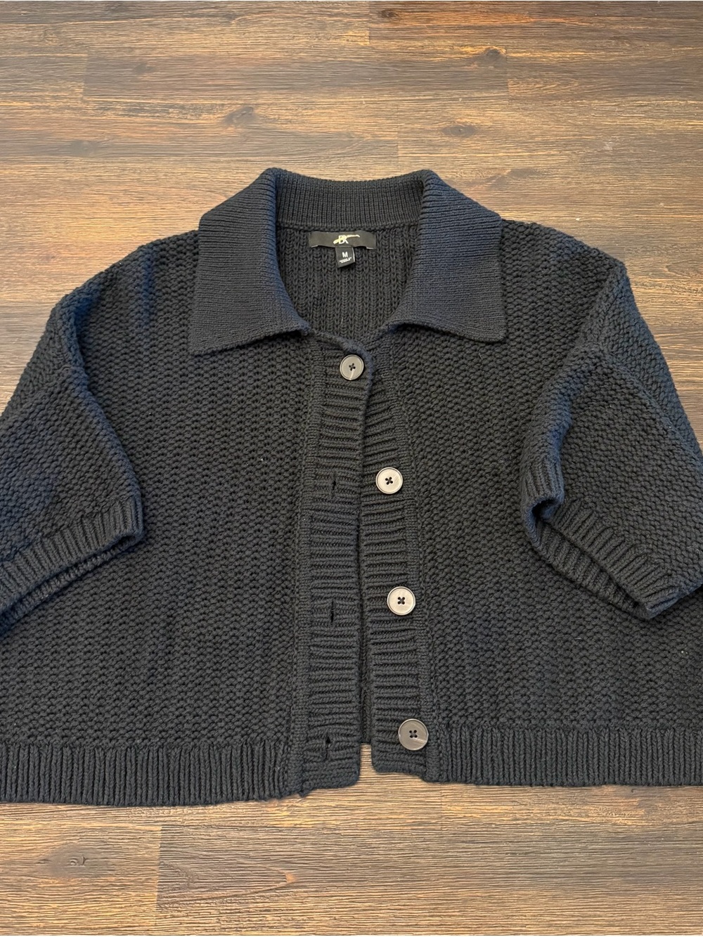 Banana Republic Black Knit Button-Front Cardigan